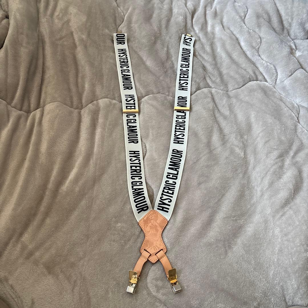【レア】HYSTERIC GLAMOUR サスペンダー ホワイト/
