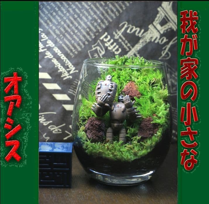 苔テラリウム　シングル、ダブル、トリプル　ロボット兵　心癒す我が家のオアシス