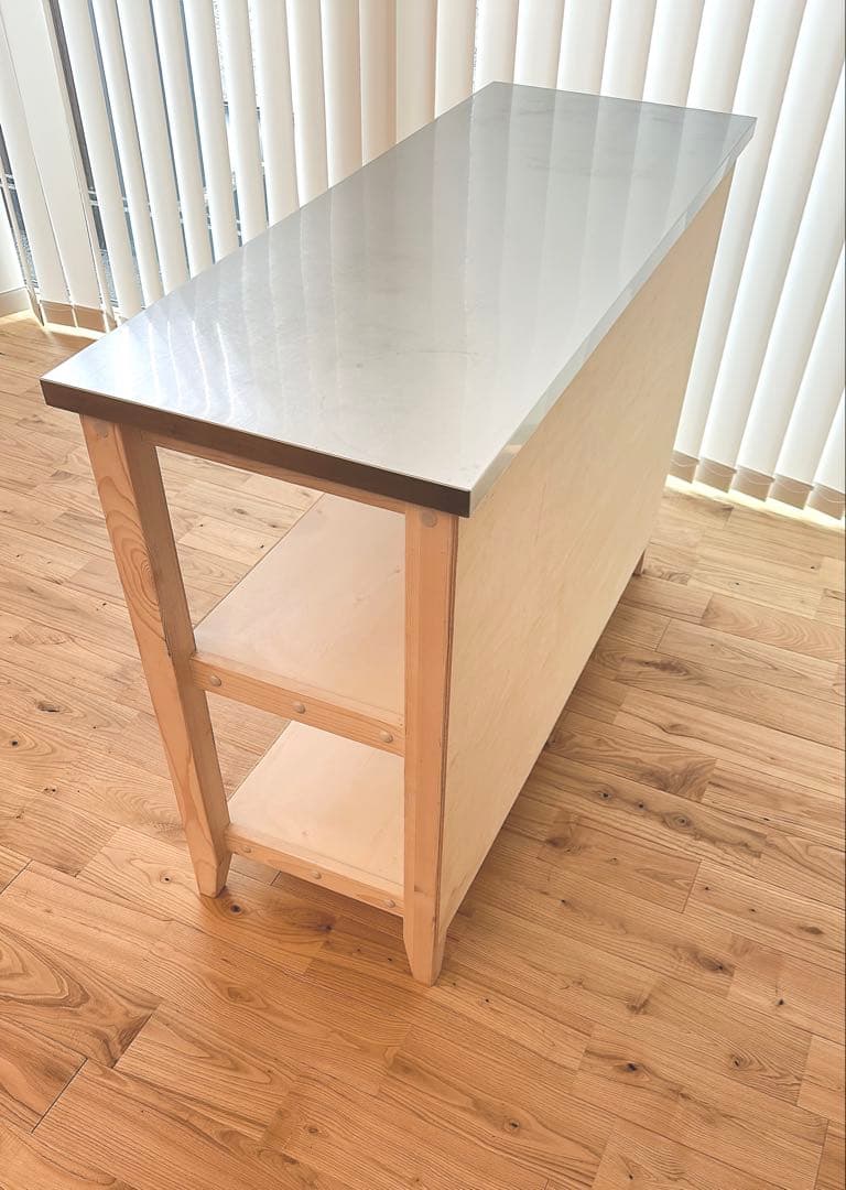 ニトリ ワークテーブル(シナモ12045WH ステン) ステンレス製カウンター