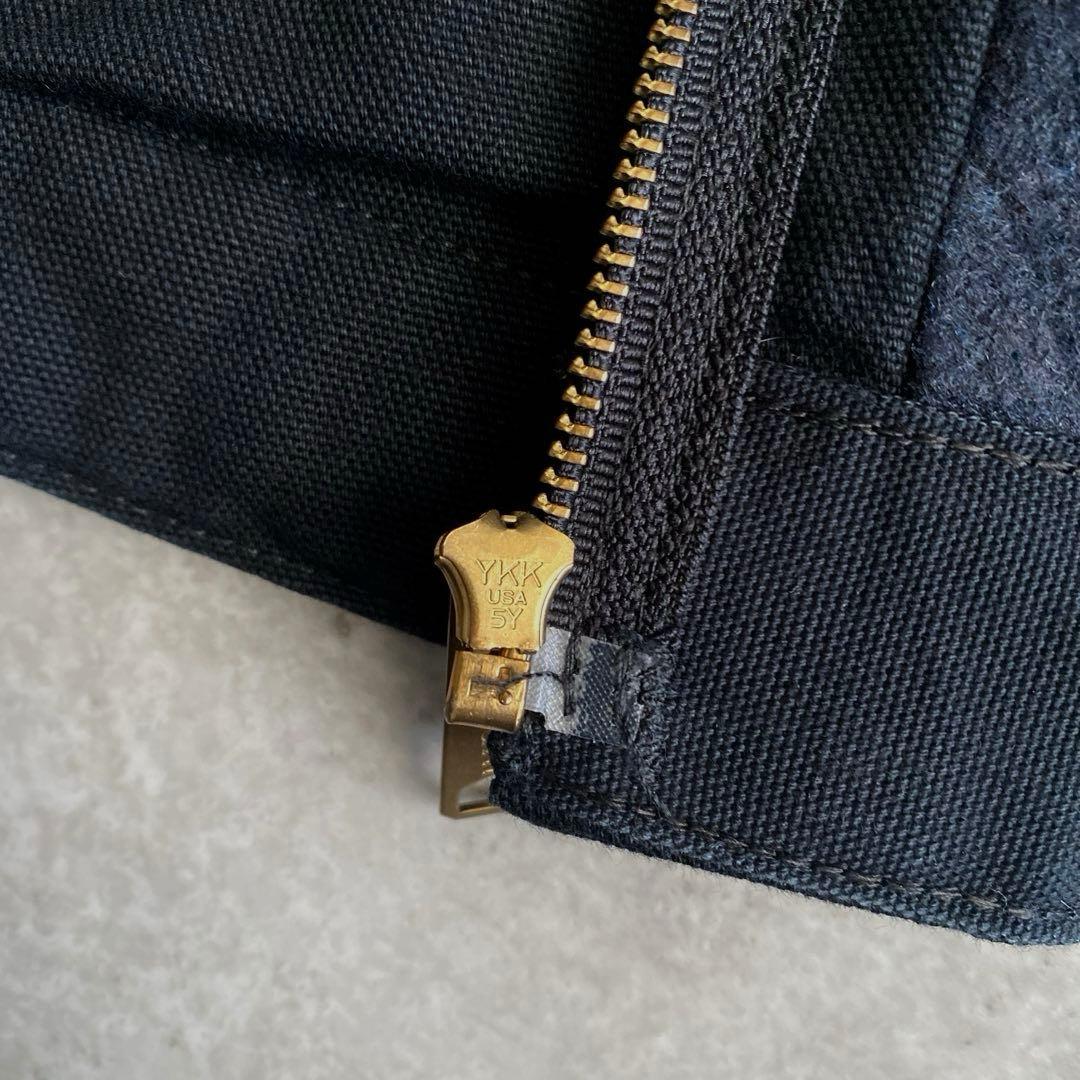 美品 カーハート デトロイトジャケット 企業ロゴ 黒 ブラック XL