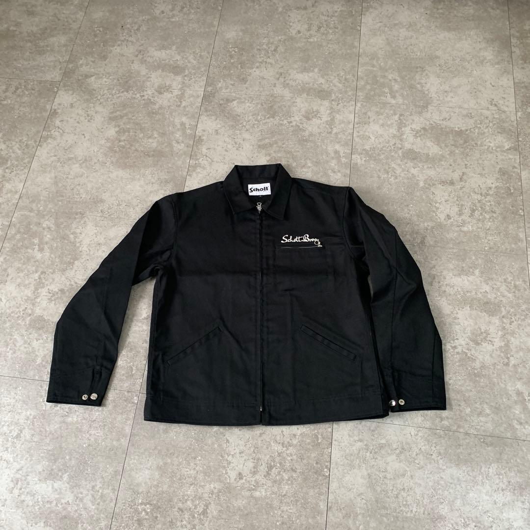 SCHOTTショット ワークジャケットコットンM 黒ブラックメンズ