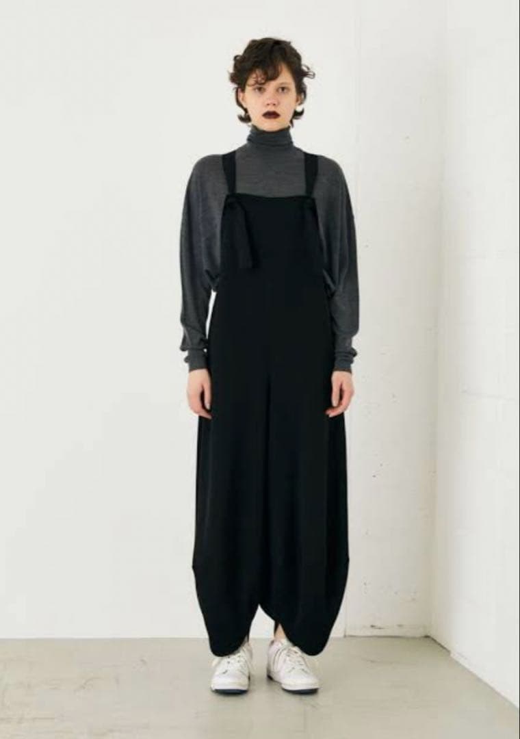 ENFOLD ミリオーネドレープヘムサロペット　36黒