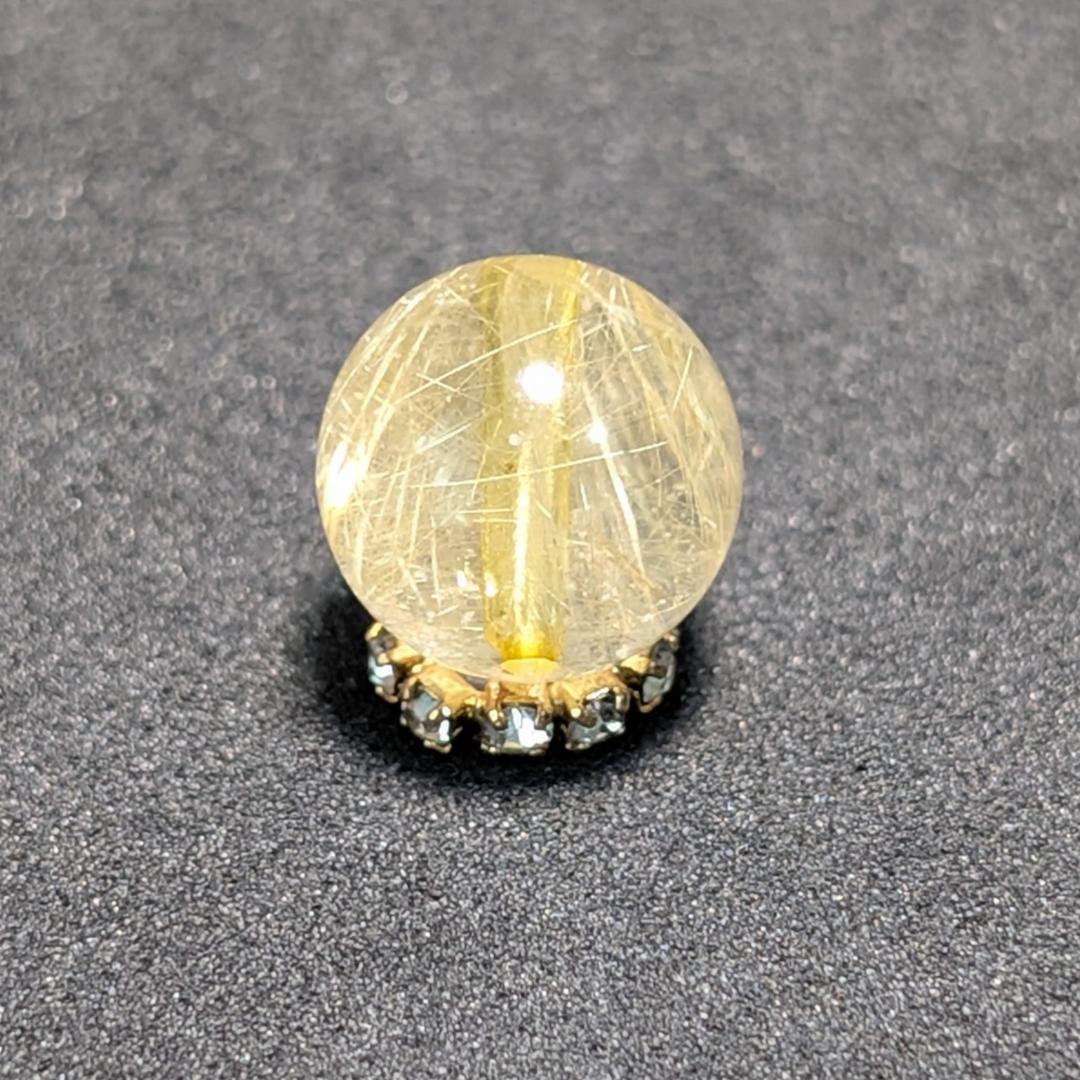 一点物【優しい金糸が美しい】 ゴールドルチル 粒売り 10ミリ 水晶のお守り