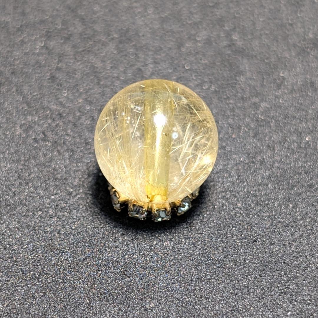 一点物【優しい金糸が美しい】 ゴールドルチル 粒売り 10ミリ 水晶のお守り