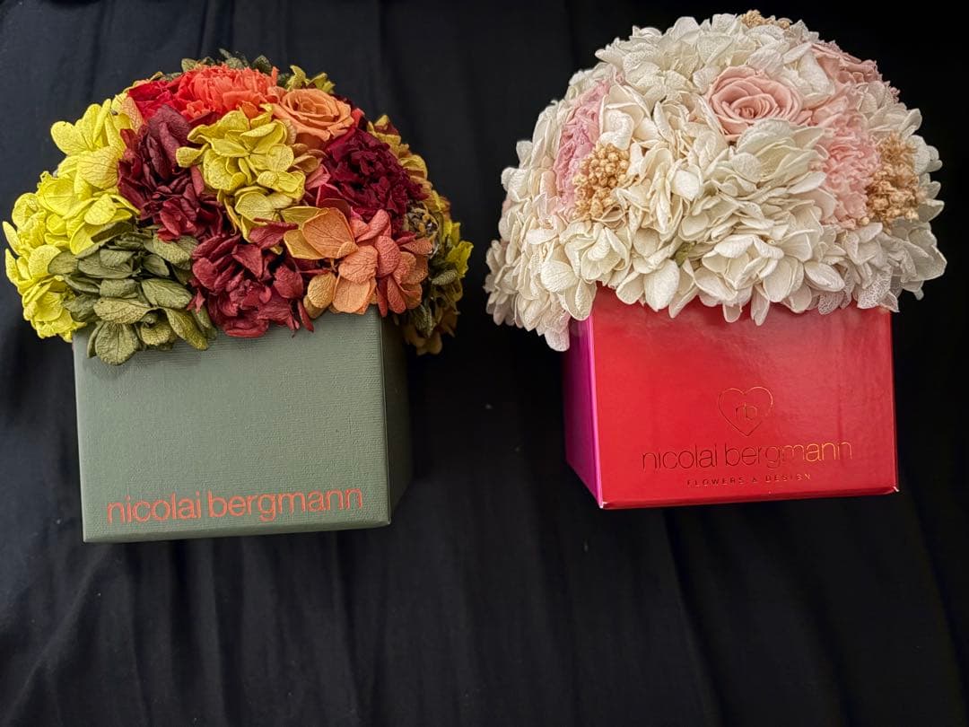 Nicolai Bergmann 4個セットプリザーブドフラワーアレンジメント