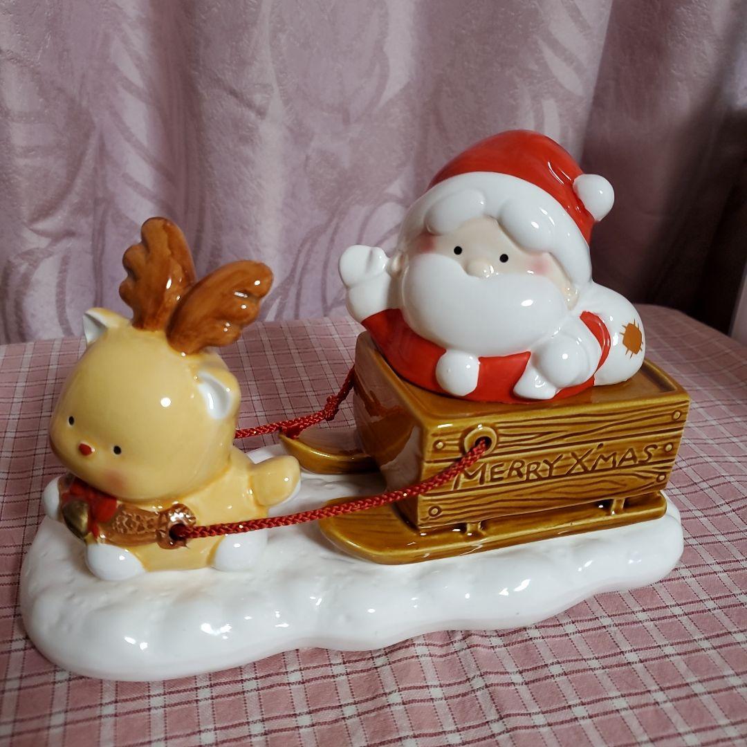 希少 昭和レトロ チムニーワールド 陶器製 置物 貯金箱 サンタ & エミリオ