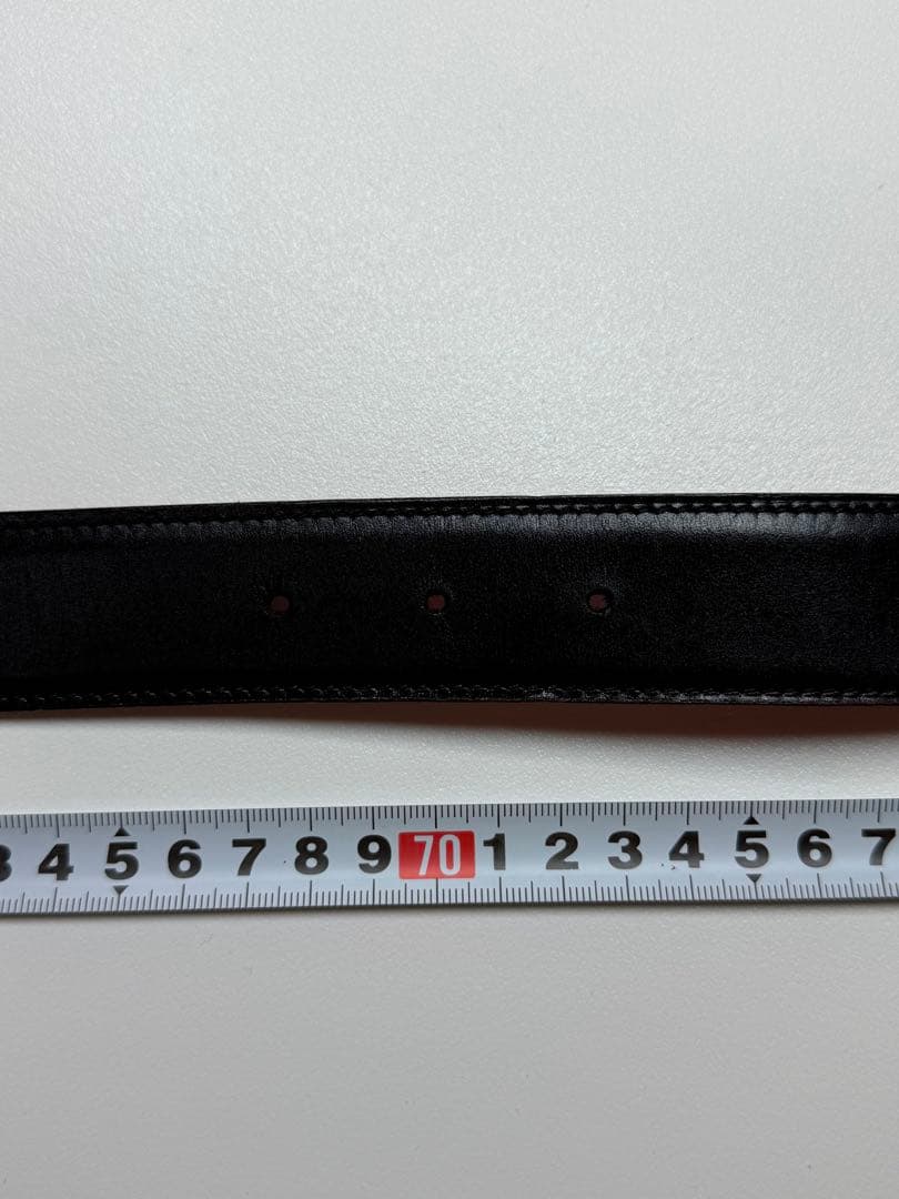 HERMES レザー ベルト ブラック/レッド