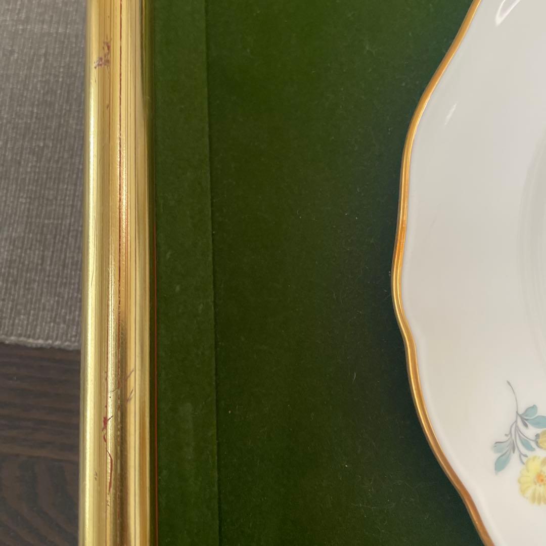 マイセン 額縁付き花柄 波型皿 直径約20cm