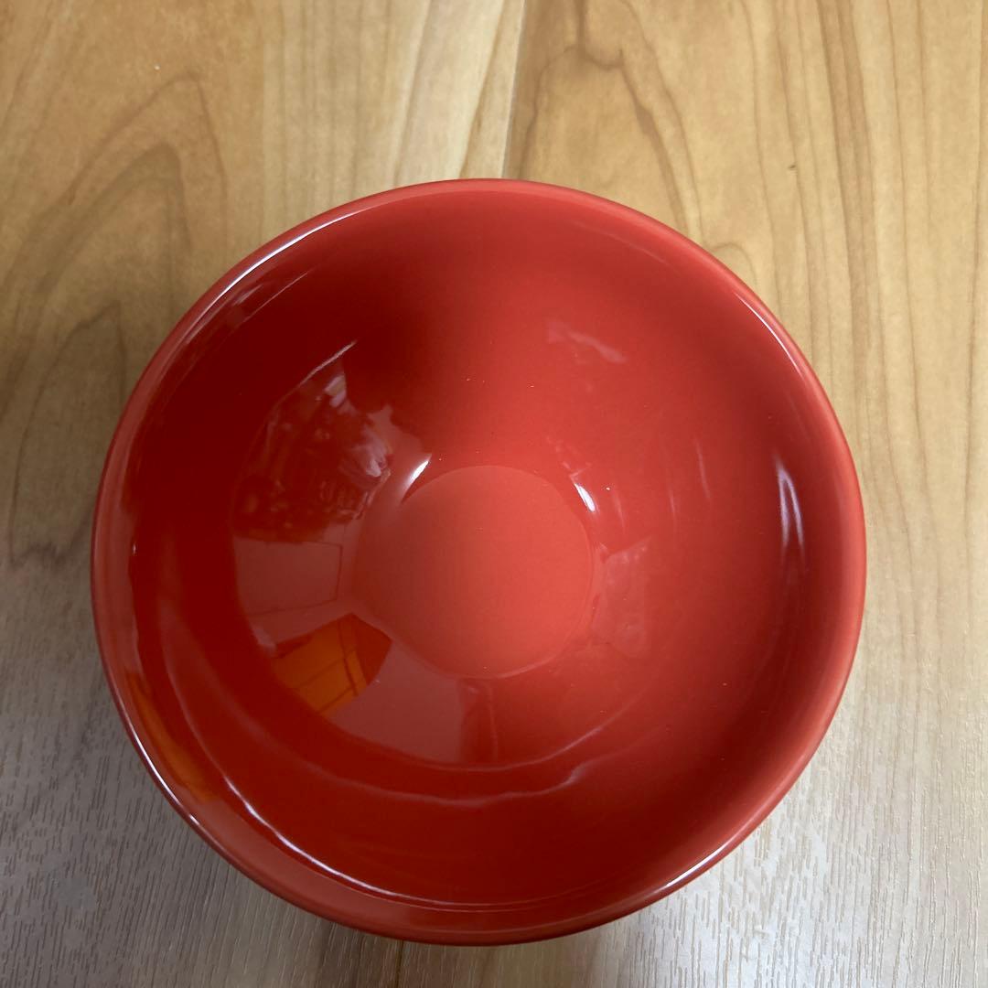 新品未使用・ルクルーゼ・お茶碗・コンソメレッド