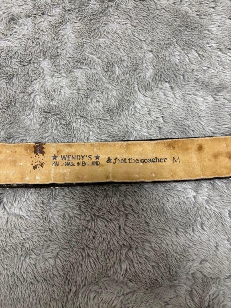 WENDY'S フットザコーチャースタッズレザーベルト M