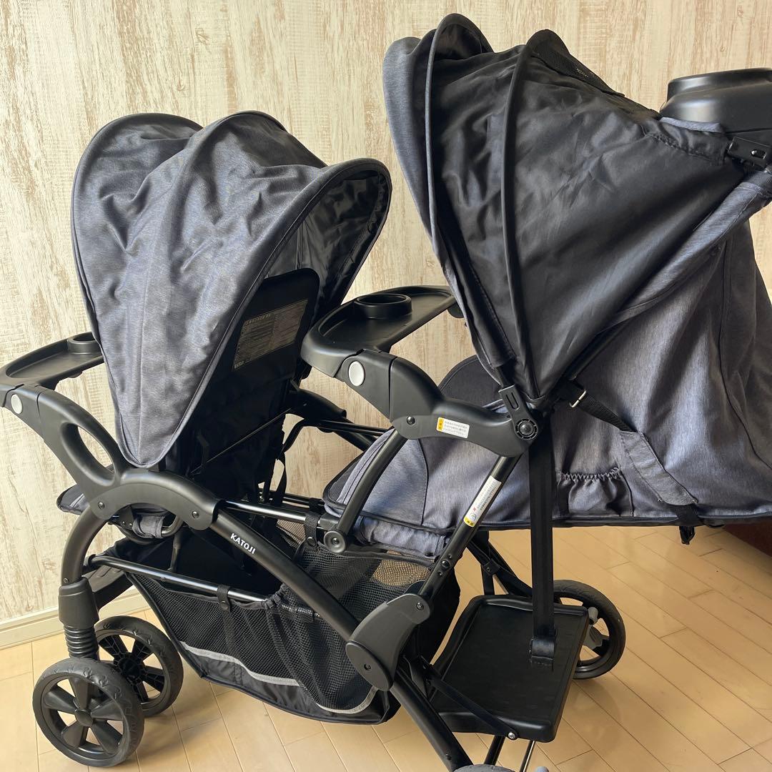 【美品、送料込み】カトージ 二人乗りベビーカー 二人でゴーDX