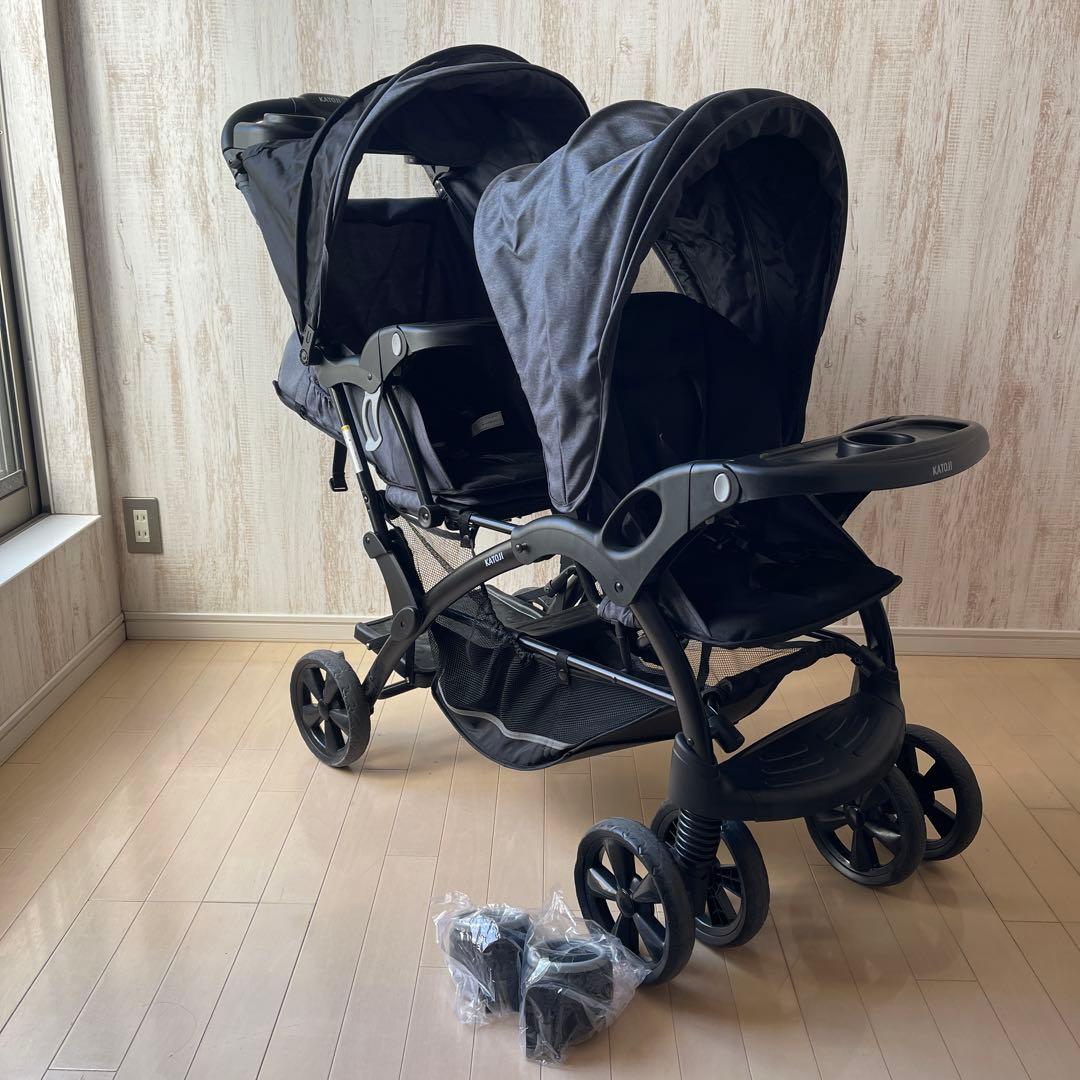 【美品、送料込み】カトージ 二人乗りベビーカー 二人でゴーDX