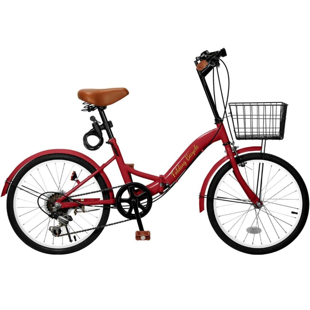 折りたたみ自転車 20インチ レッド 6段変速　新品未使用