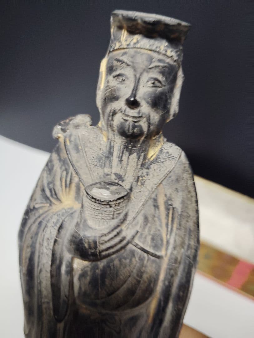 中国美術　菩薩墨　書道　骨董品　彫刻　オブジェ　仏像　中国墨