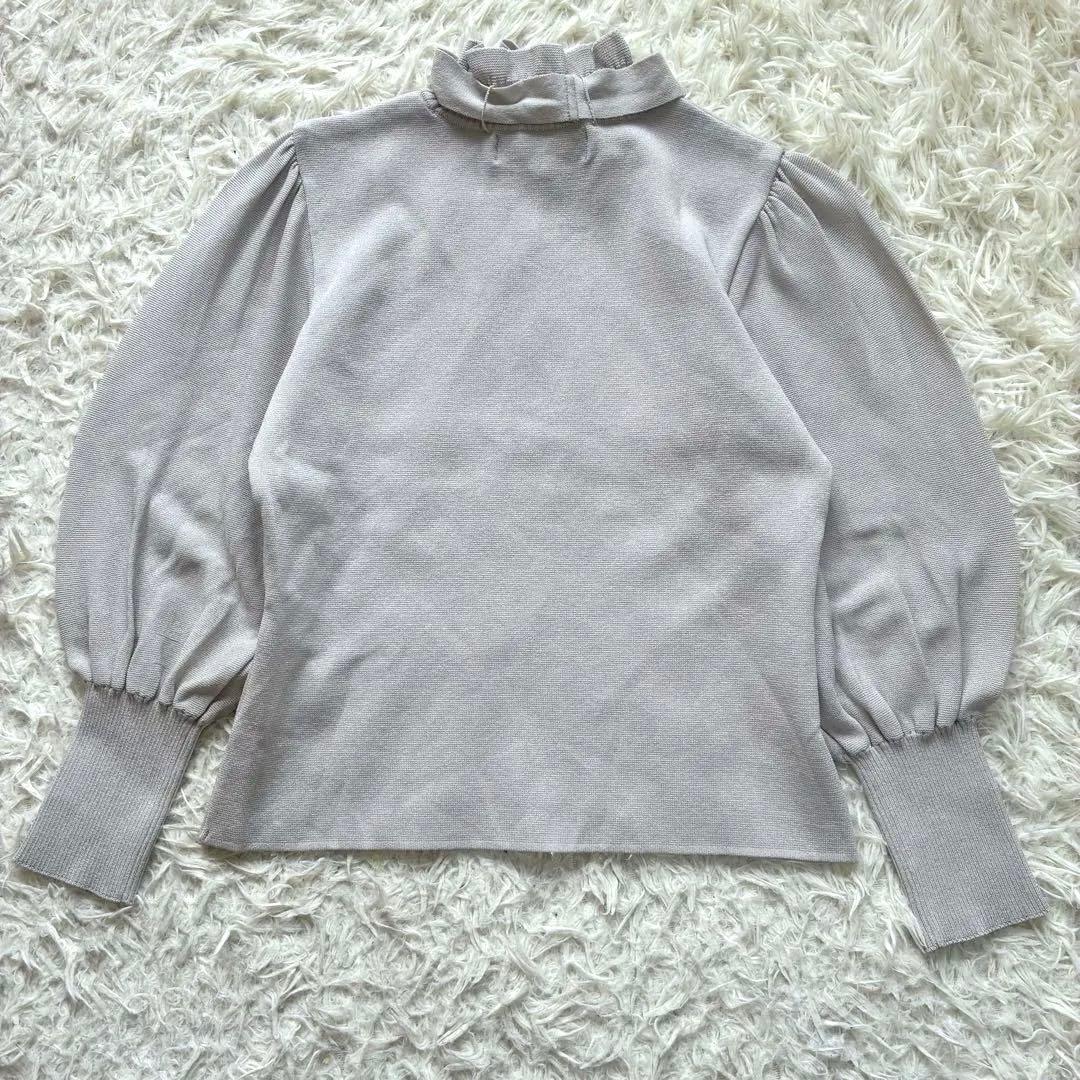 美品✨エムズグレイシー 22年モデル フリル ニット ボウタイ リボン グレー