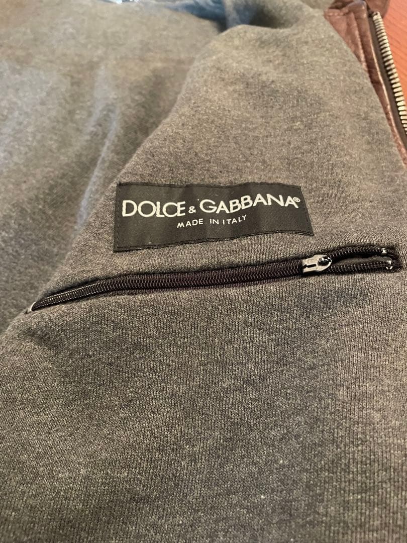 DOLCE & GABBANA フード付きレザージャケット