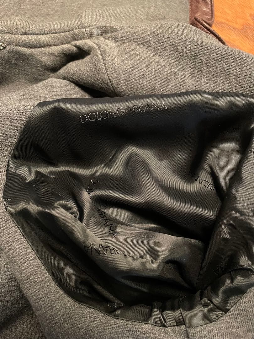 DOLCE & GABBANA フード付きレザージャケット