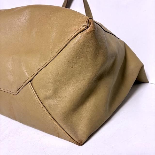 希少✨セリーヌ ホリゾンタルカバ 旧ロゴ トートバッグ レザー ベージュ 大容量