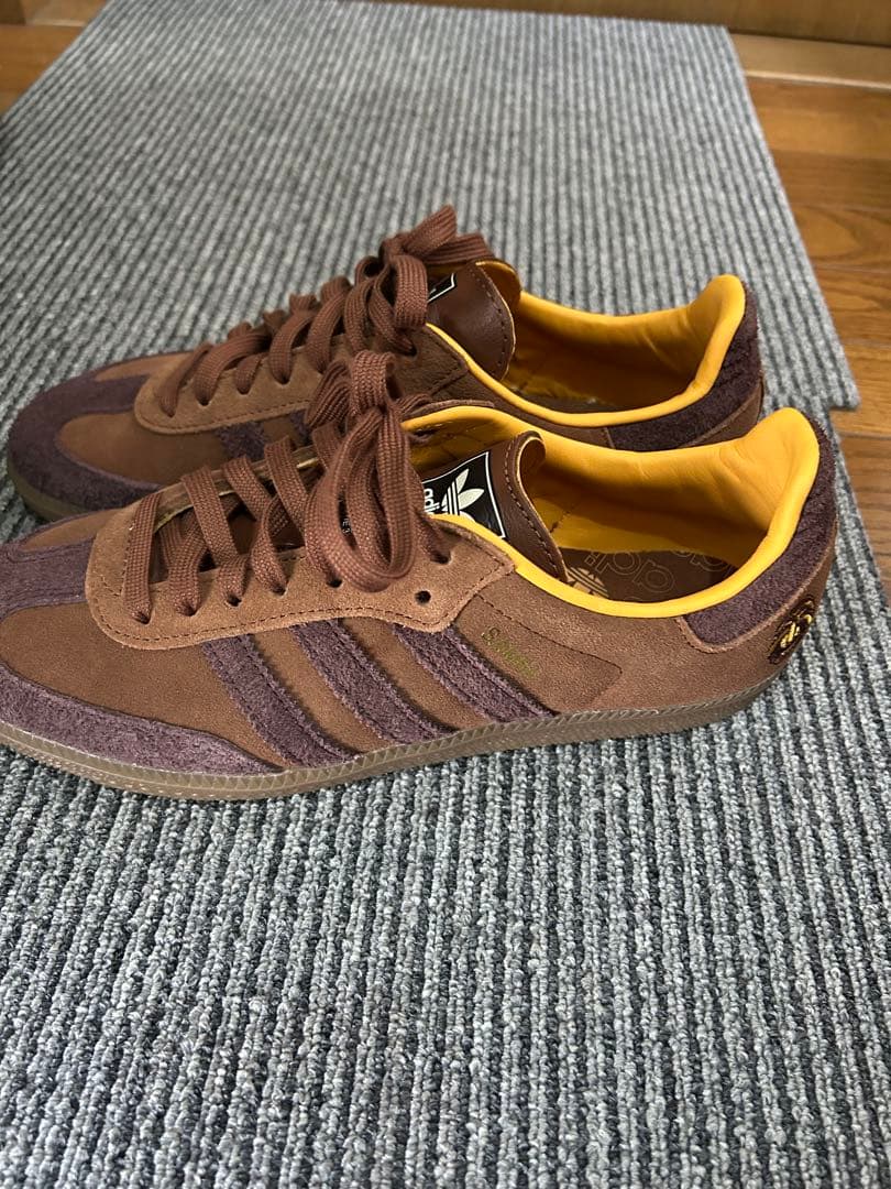 【韓国限定】adidas Samba ブラウン/イエロー スニーカー