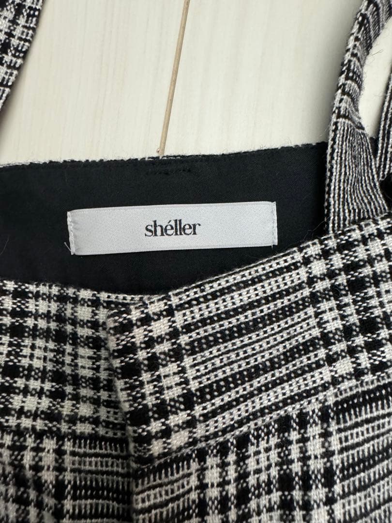 shäller チェック柄サスペンダーキュロット