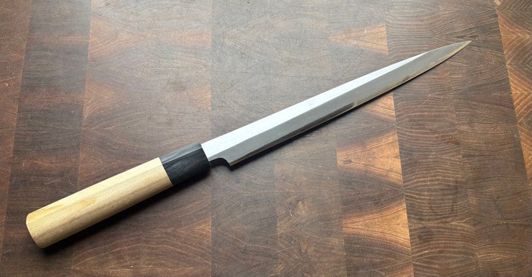 堺打刃物　霞　柳刃　240mm 包丁　白鋼　和包丁　 刺身　研ぎ磨き済　釣り