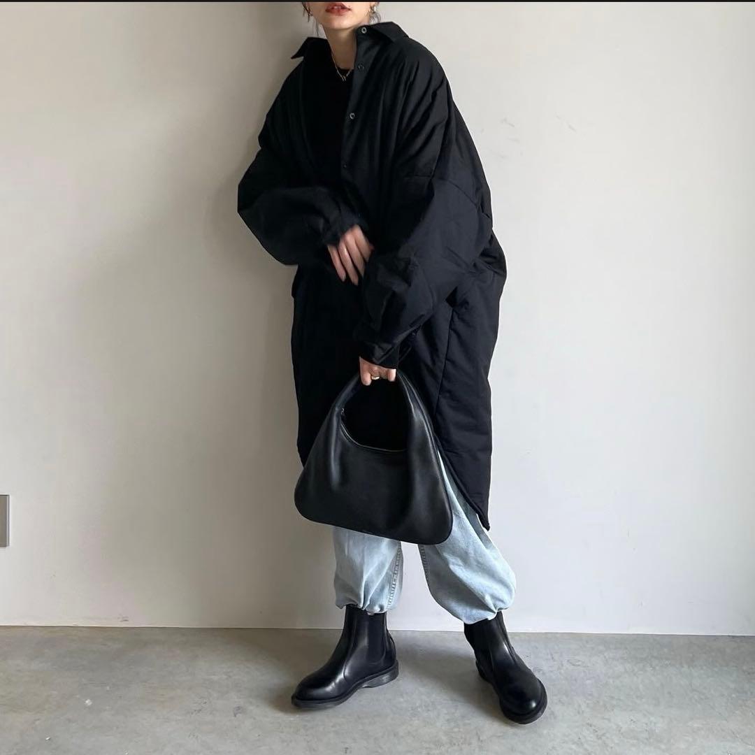 【新品未使用】shirts design volume coat/ブラック