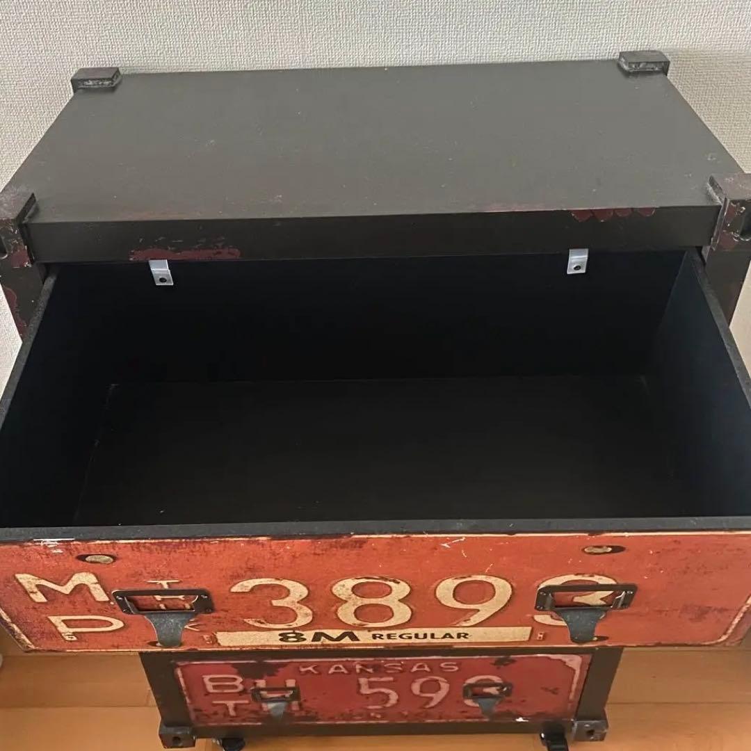 キャスター付き　チェスト　棚　キャビネット　インダストリアル　収納　引出し