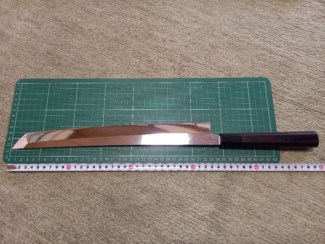 あ*ん様 コアレス　ダマスカス　先丸　柳刃　包丁　黒檀柄　尺一　330