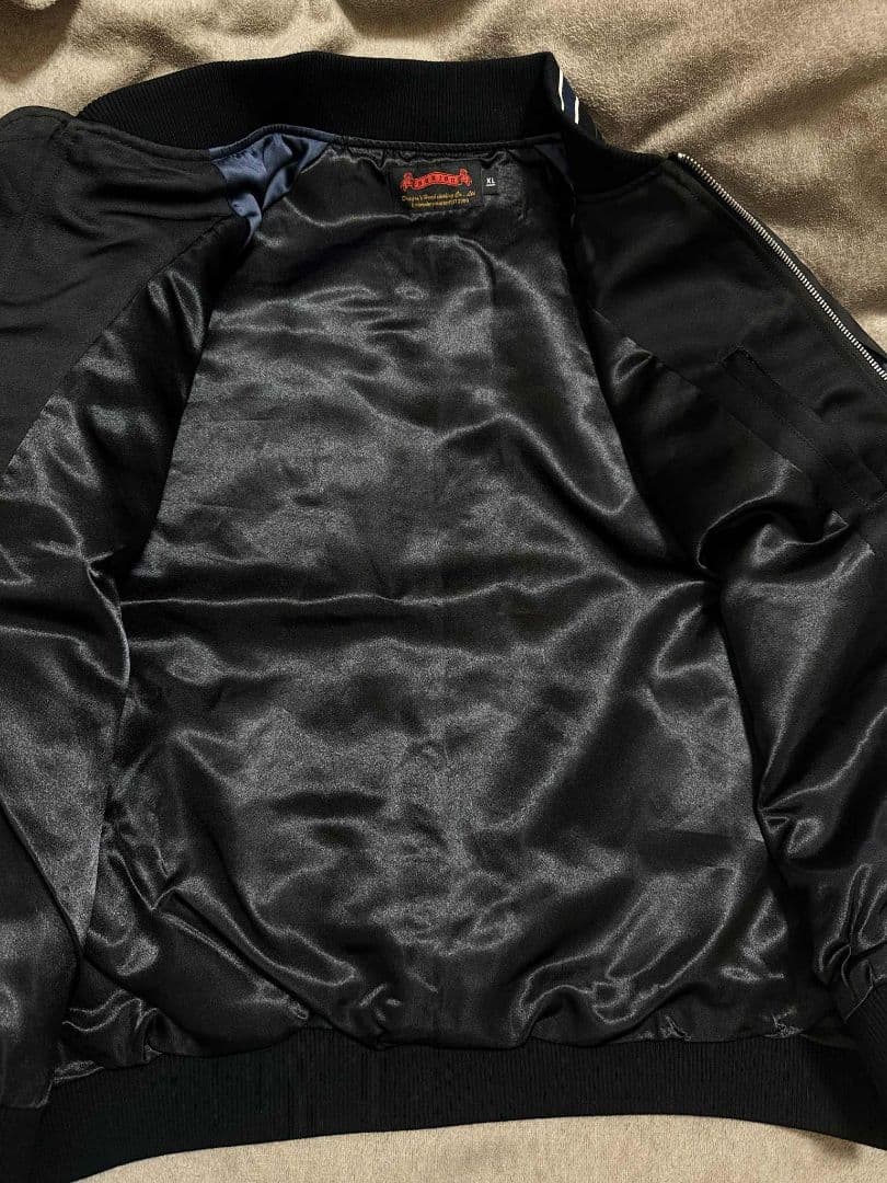 未使用 SKAJAN キツネ 桜 限定 スカジャン unisex 美品 navy