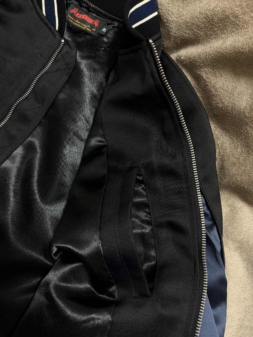 未使用 SKAJAN キツネ 桜 限定 スカジャン unisex 美品 navy