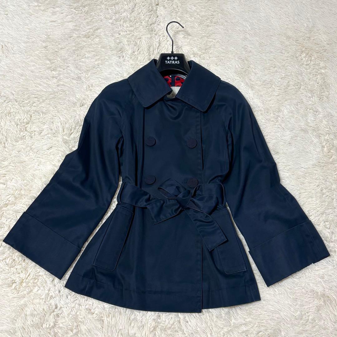 MONCLER モンクレール ショートトレンチコート ベルト 水玉 ネイビー