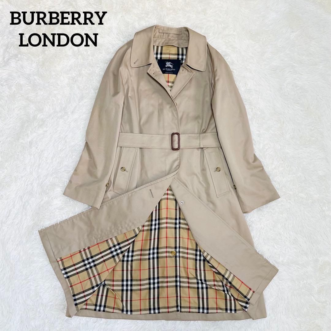 バーバリーロンドン ベージュ バルマカーンコート ノバチェック ベルト 英国製