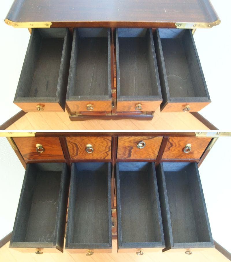 【良品】李朝家具 薬箪笥 隠し収納付き チェスト/小物入れ 蝶番金具 インテリア