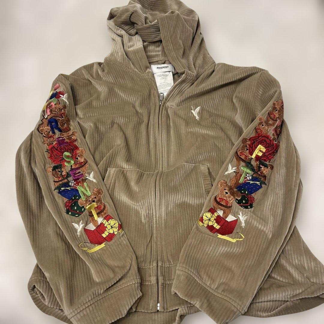 doublet 21ss カオス刺繍 ジップパーカー 熊