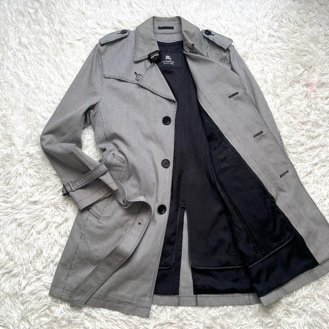 美品✨バーバリーブラックレーベル トレンチコート ライナー 千鳥格子 サイズL