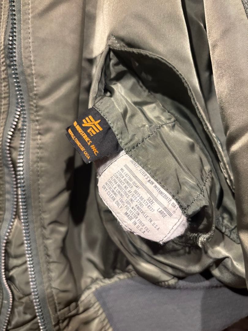 ALPHA MA-1 USA製　Lサイズ