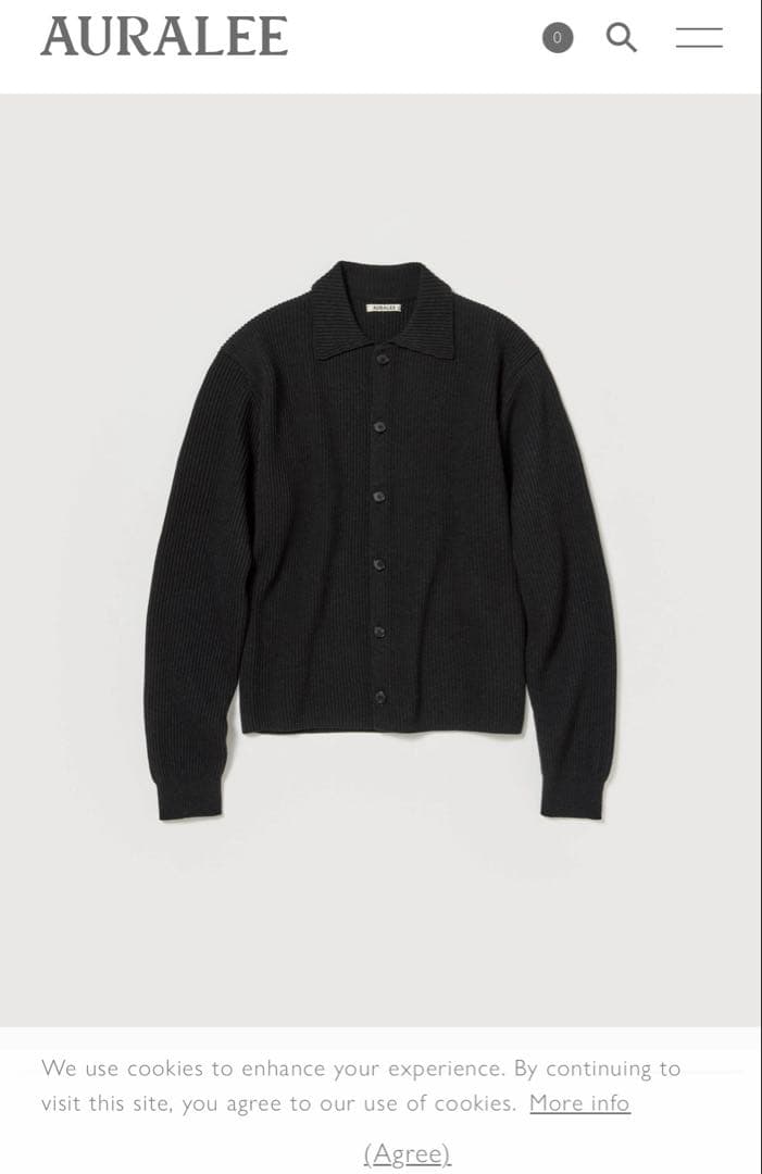 トップス 25AW auralee WOOL RIB KNIT SHIRT