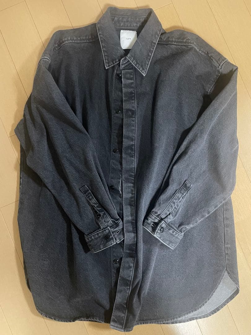 Lui'sデニムルーズフィットシャツ ブラック／free