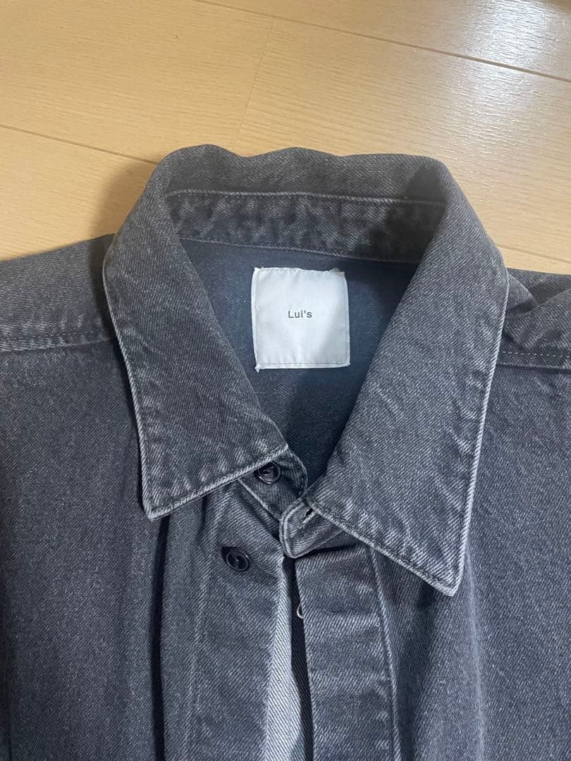 Lui'sデニムルーズフィットシャツ ブラック／free