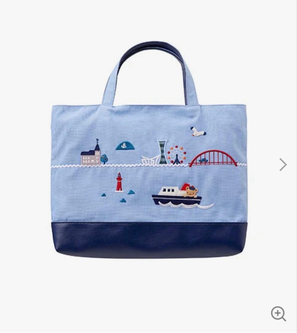 新品同様 ファミリア 神戸 デニム バッグ 本店 限定