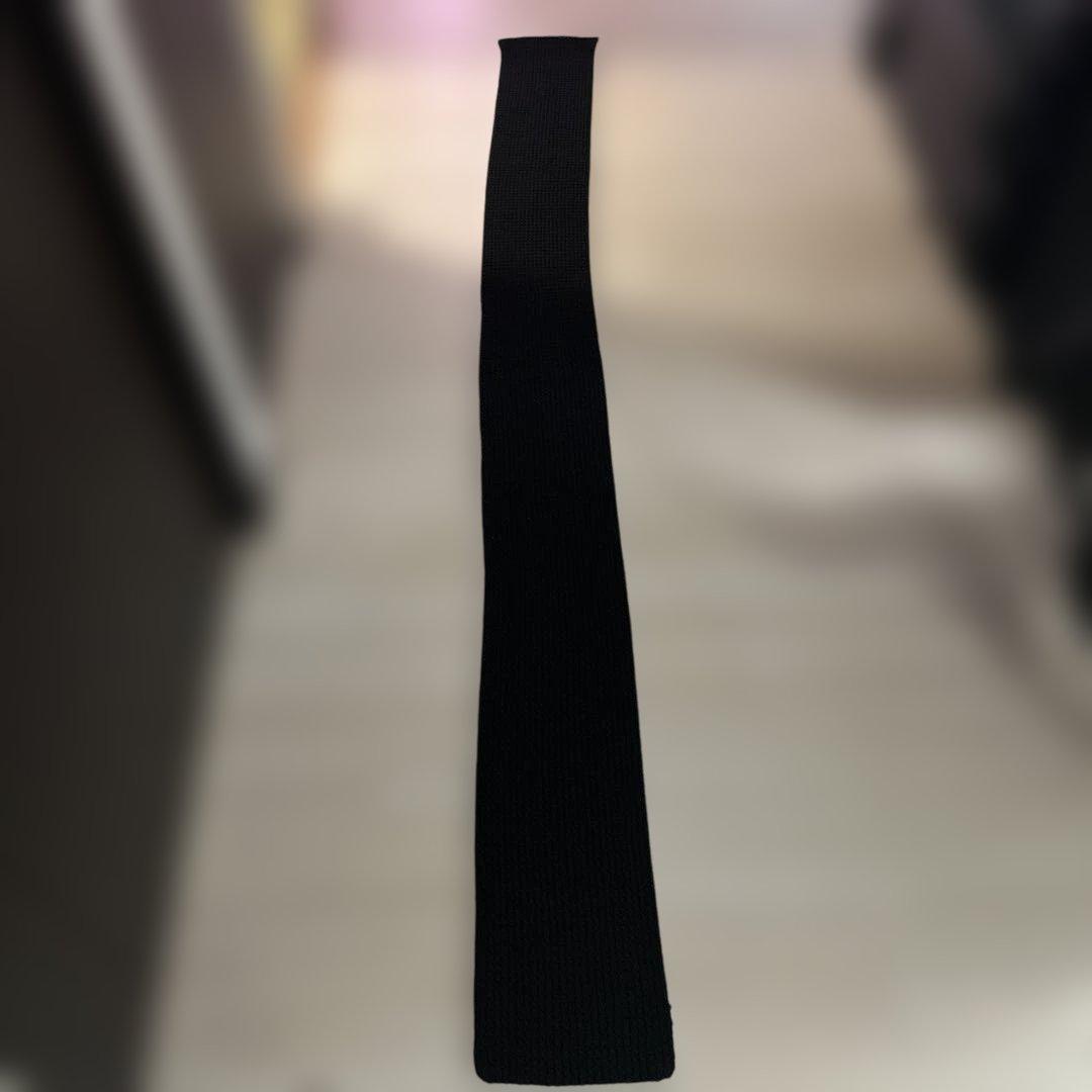JIL SANDER 黒 ニットロングマフラー
