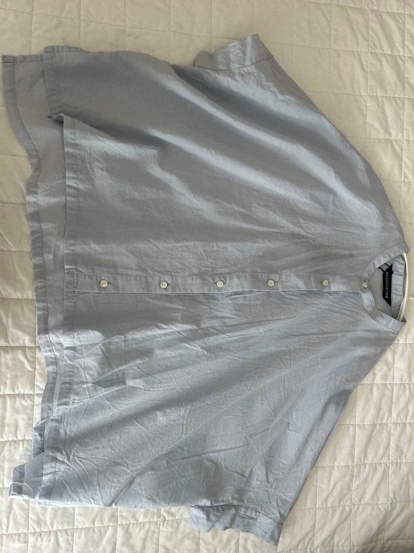 mizuiro ind ミズイロインド　スタンドカラーワイドシャツ　半袖