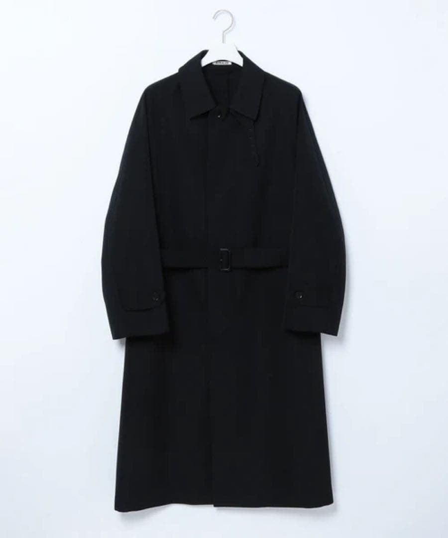 新品タグ付 AURALEE 21SS ウールマックスキャンバスコート 4 黒