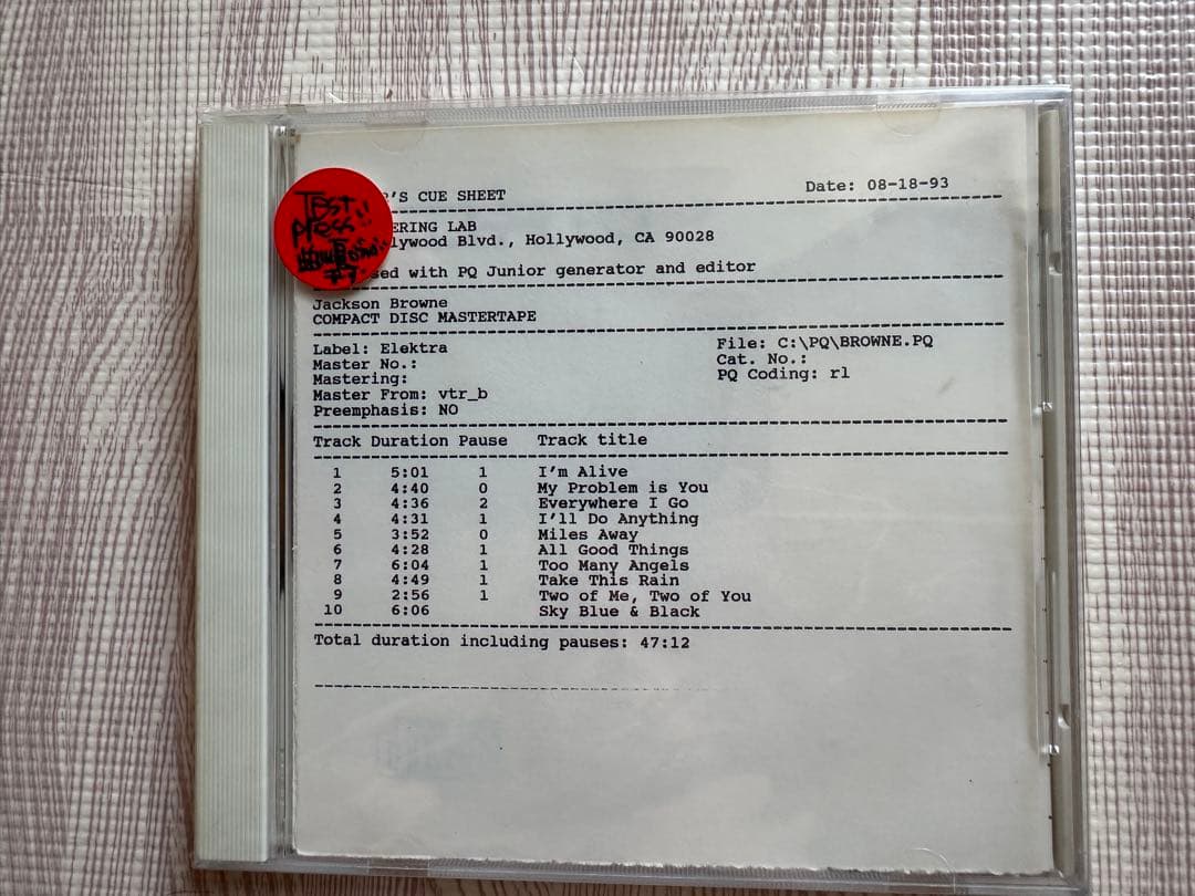 ジャクソンブラウン　コレクターズアイテム