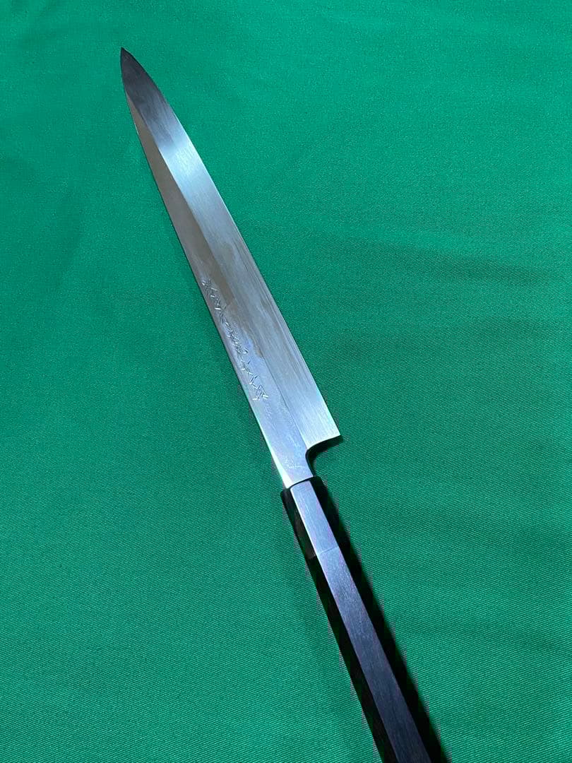 堺孝行本焼　青ニ鋼柳刃包丁 9寸黒檀八角ハンドル