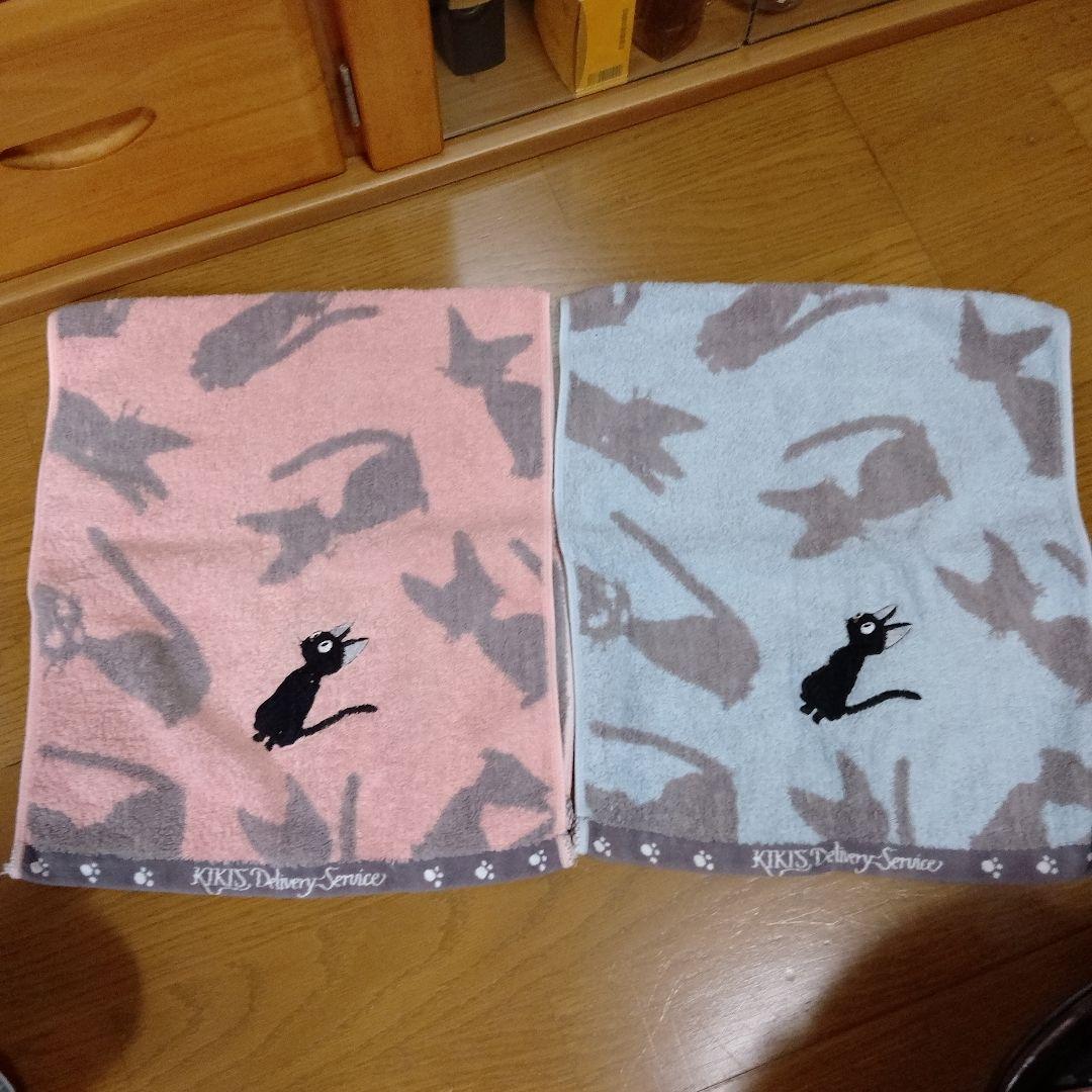 レア❥（美品）ジブリ 魔女の宅急便 オルゴール ジジと子猫達❦ レトロ❦タオル❦