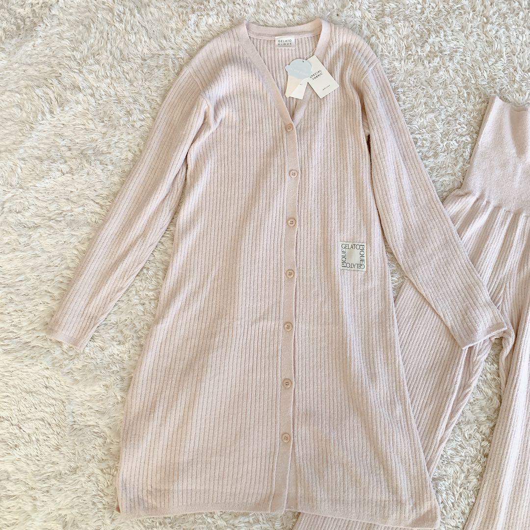 ジェラートピケ 新品未使用　セットアップ　腹巻き　ルームウェア　ピンク