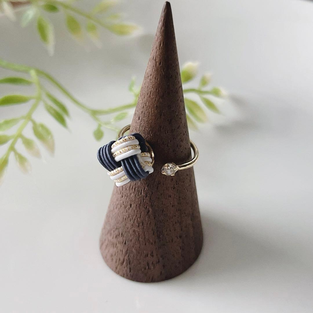 *四つ畳みの指輪*【藍墨】