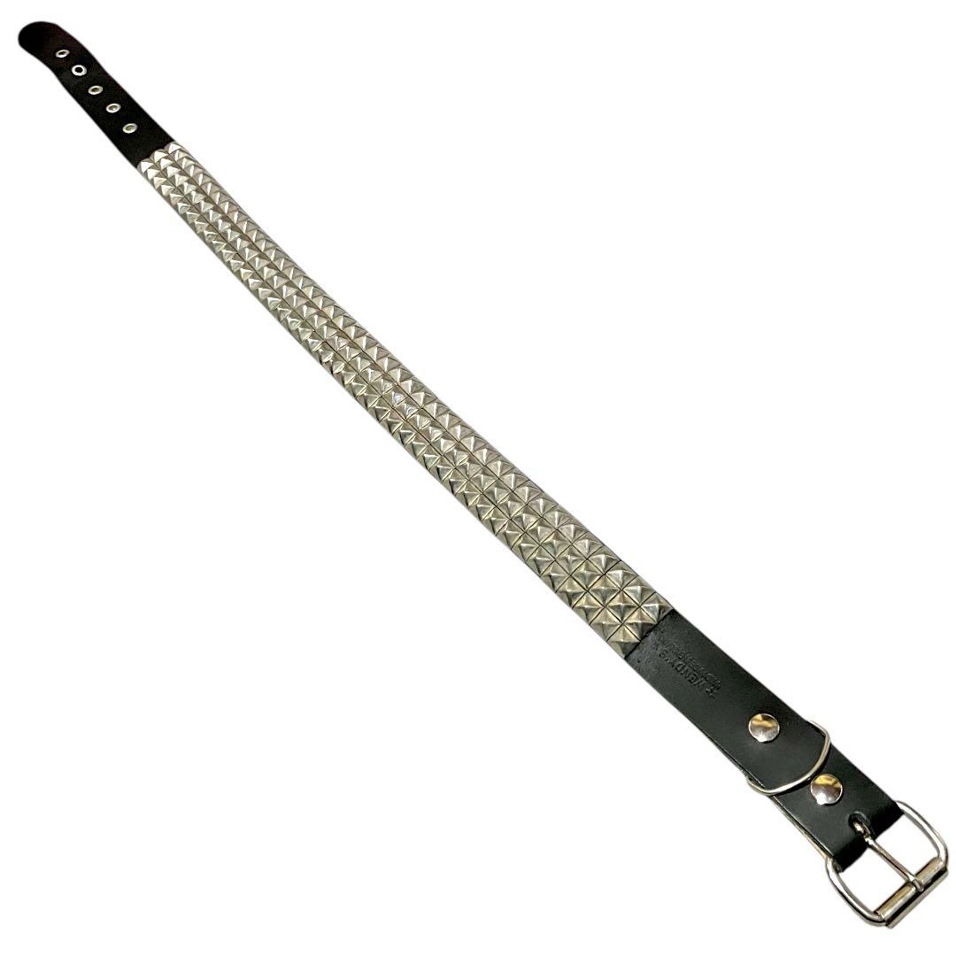 WENDY'S ピラミッドスタッズ　ハンドメイド　レザーベルト　3連　UK