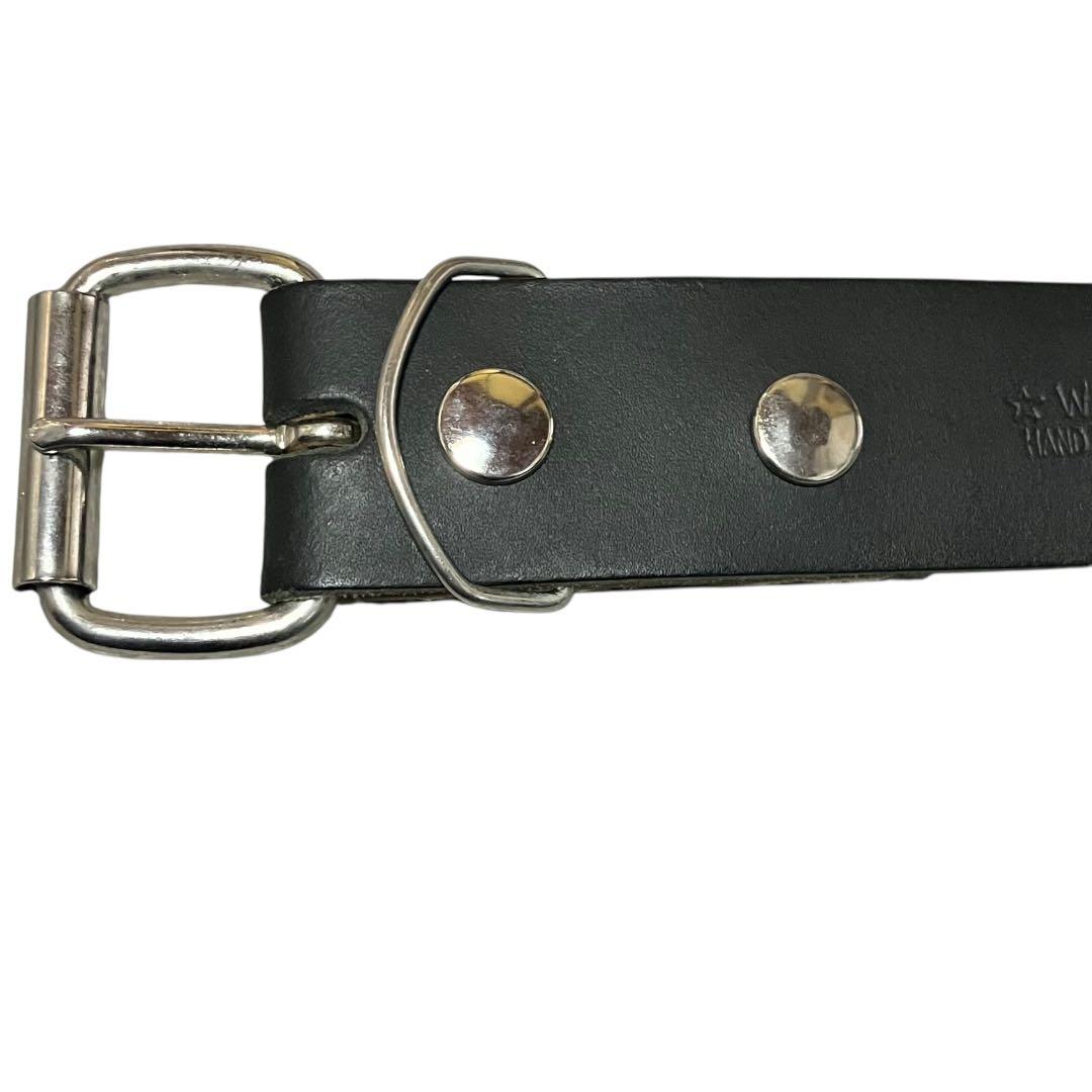 WENDY'S ピラミッドスタッズ　ハンドメイド　レザーベルト　3連　UK